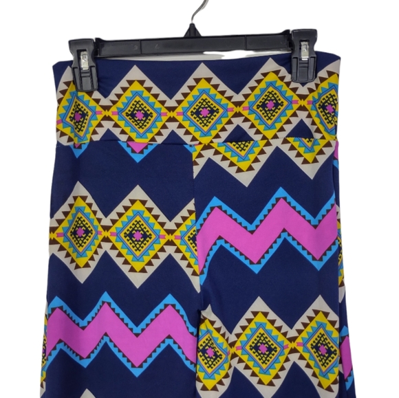 Lady's World Size Large Geometric Pattern Aztec Wide Leg Stretch Pants - Picture 6 of 11